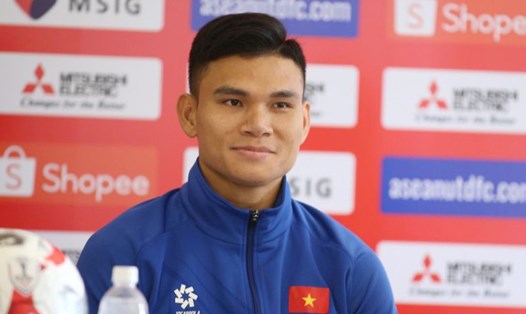 Hậu vệ Phạm Xuân Mạnh của đội tuyển Việt Nam. Ảnh: An Nguyên