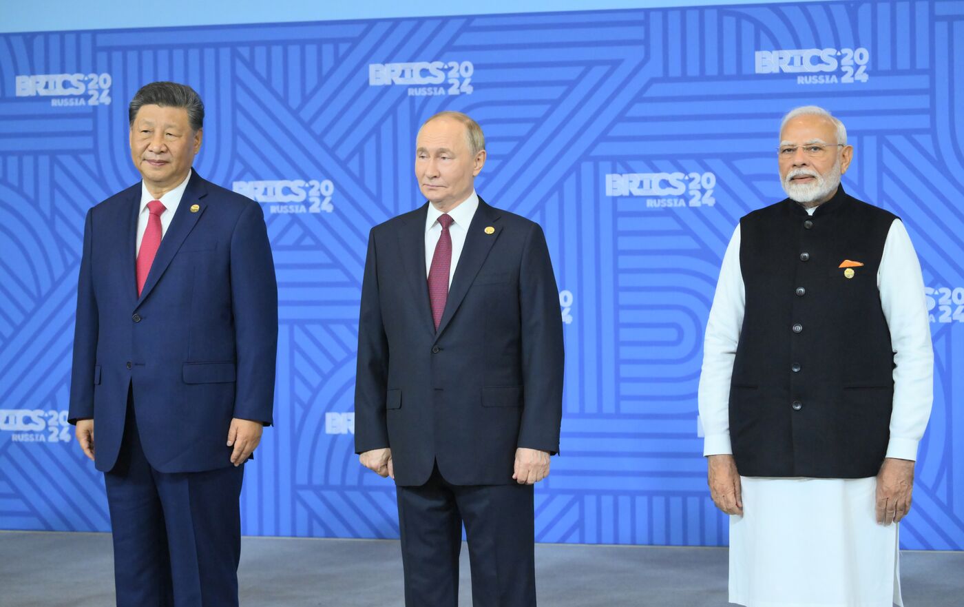 Chinese President Xi Jinping, Russian President Vladimir Putin, Indian Prime Minister Narendra Modi attend the BRICS Summit in Russia, February 20, 2024. Photo: brics-russia2024.com
