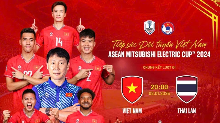 Vietnam team meets Thailand at home in the first leg of the 2024 ASEAN Cup final. Photo: VFF