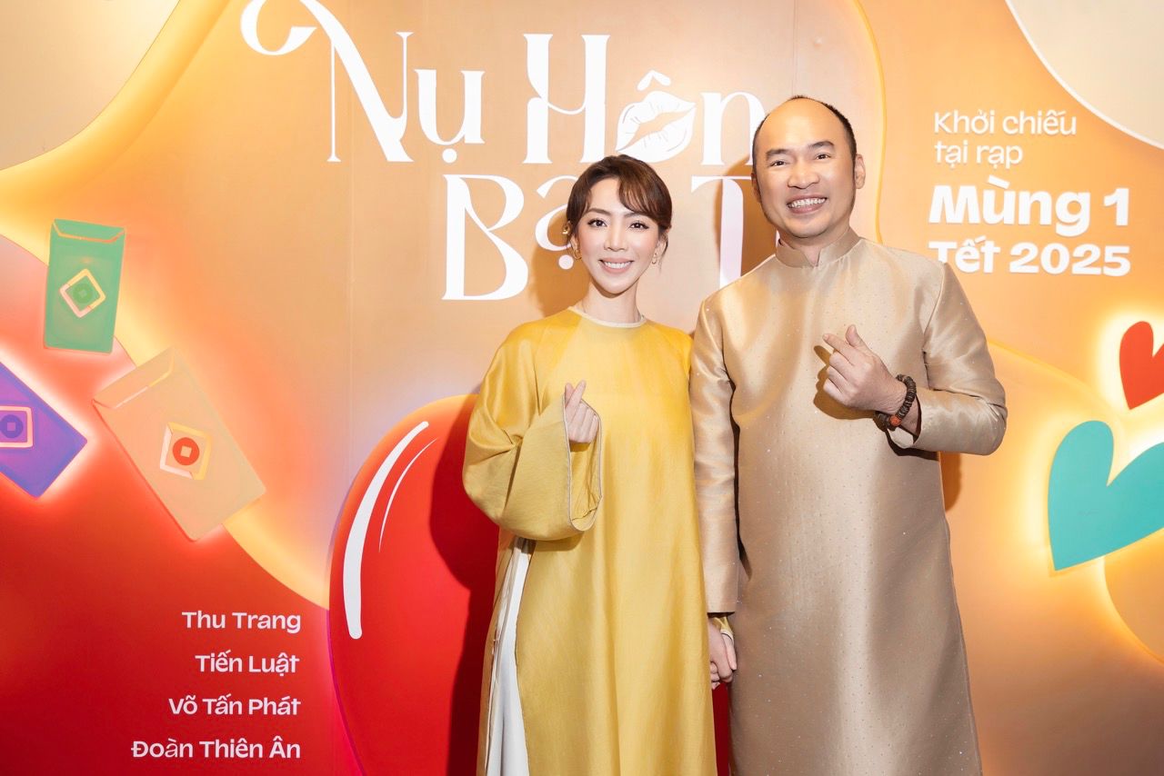 Thu Trang and Tien Luat. Photo: Producer.