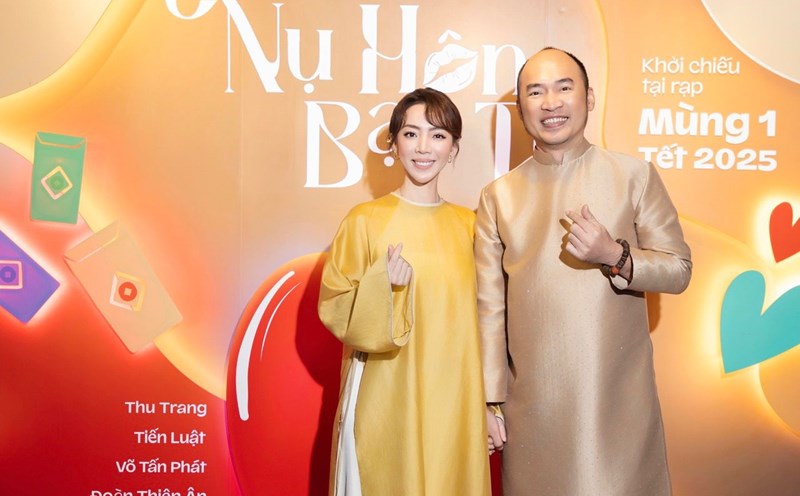 Thu Trang and Tien Luat. Photo: Producer.
