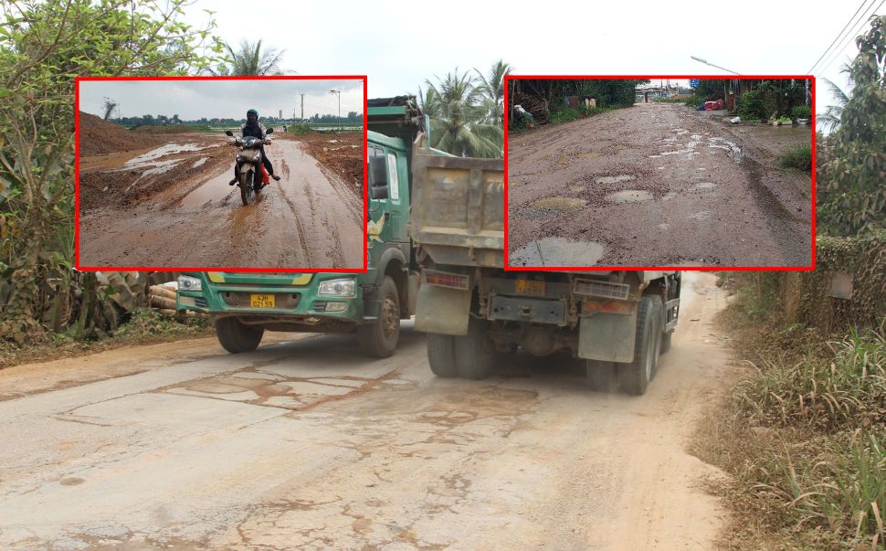 Through inspection, Binh Dinh has 4 provincial roads and 56 local roads severely damaged due to construction of the expressway project. Photo: Cong Tam