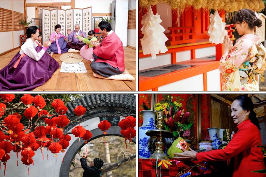 Interesting Lunar New Year customs in Asian countries. Graphics: Dinh Thien