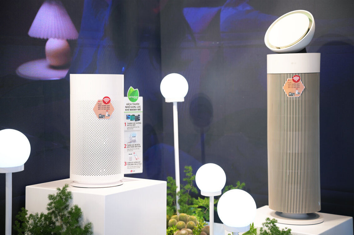 LG PuriCare Aero Booster PET and LG PuriCare Aero HIT are upgraded with air purification technology and new features, providing a comprehensive air purification solution for modern families. Photo: LG