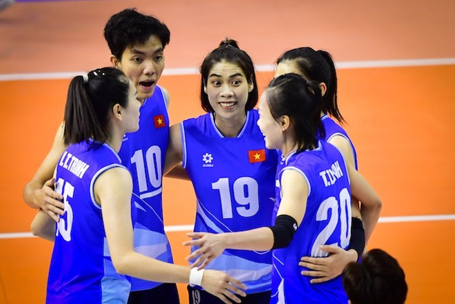 Bich Tuyen va tuyen bong chuyen nu Viet Nam nhan nhiem vu vo dich  SEA Games 33. Anh: SEA V.League 