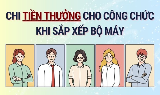 Mức tiền thưởng khi sắp xếp bộ máy cho công chức, viên chức. Đồ họa: Hoàng Lê