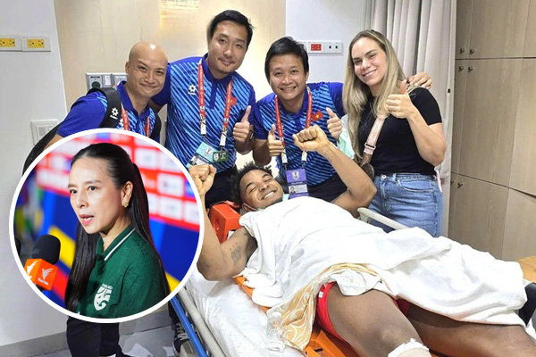Madam Pang paid the hospital fees for Xuan Son in Thailand according to the regulations and rules of the ASEAN Cup 2024. Photo: VFF/Changsuek