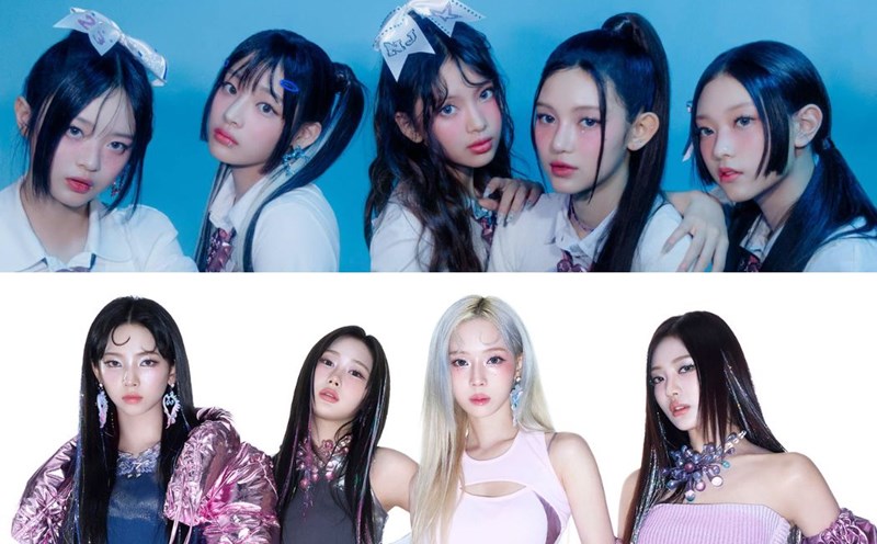 Kpop girl groups NewJeans and aespa. Photo: Naver