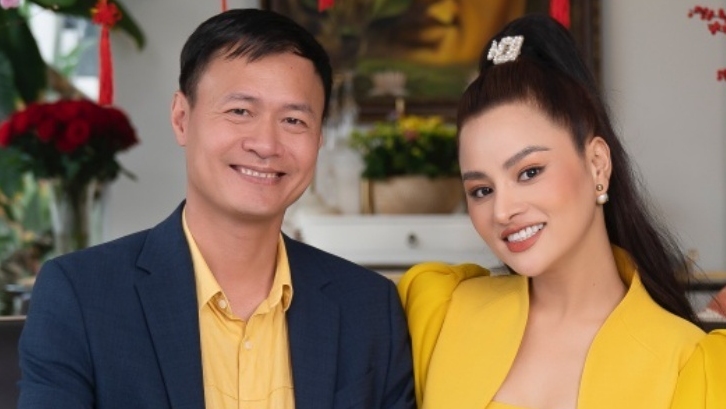 Supermodel Vu Thu Phuong and businessman Thanh Hai. Photo: FBNV