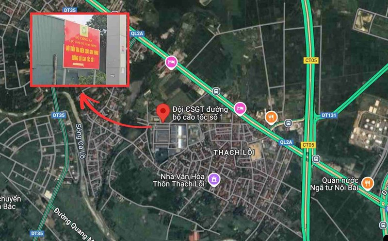 When being fined on the Noi Bai - Lao Cai Expressway, through Phu Tho and Yen Bai provinces, violators can contact the Traffic Police Team - Expressway No. 1 for instructions on paying the fine. Photo: Google Maps