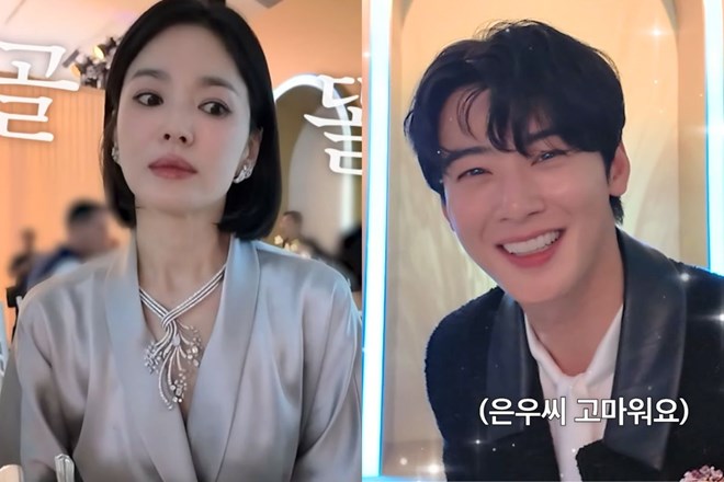 Cha Eun Woo gây sốt khi xuất hiện ở vlog của Song Hye Kyo