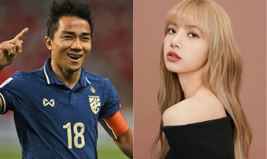 Tiền vệ Chanathip và ca sĩ Lisa (Blackpink). Ảnh: FAT/Allkpop