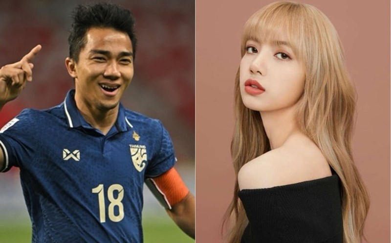 Midfielder Chanathip and singer Lisa (Blackpink). Photo: FAT/Allkpop