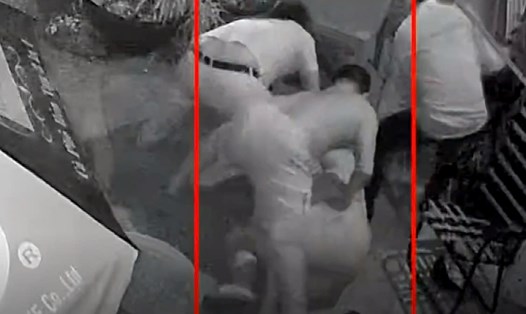 Ba người đánh hội đồng 1 tài xế và hỏi "mày biết tao là ai không. Ảnh cắt từ clip