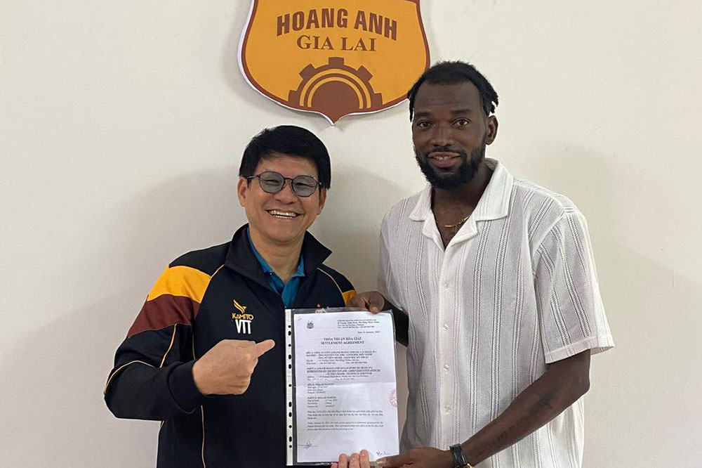 Hoang Anh Gia Lai Club has resolved the dispute with Martin Dzilah. Photo: HAGL FC