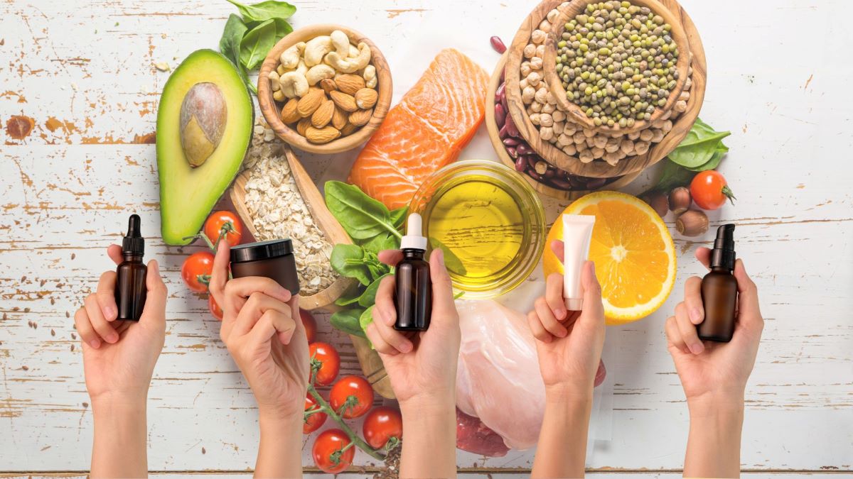 Incorporating healthy foods into your diet and practicing healthy habits can help improve skin health. Graphics: Thanh Thanh