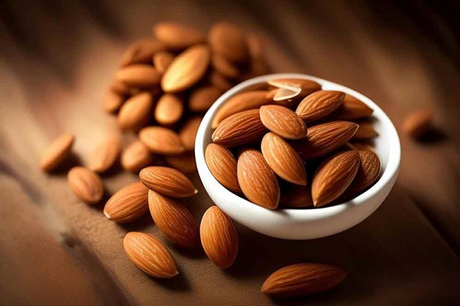 You should add nuts like almonds to increase the amount of vitamin D in your body. Photo: Thien Nhan