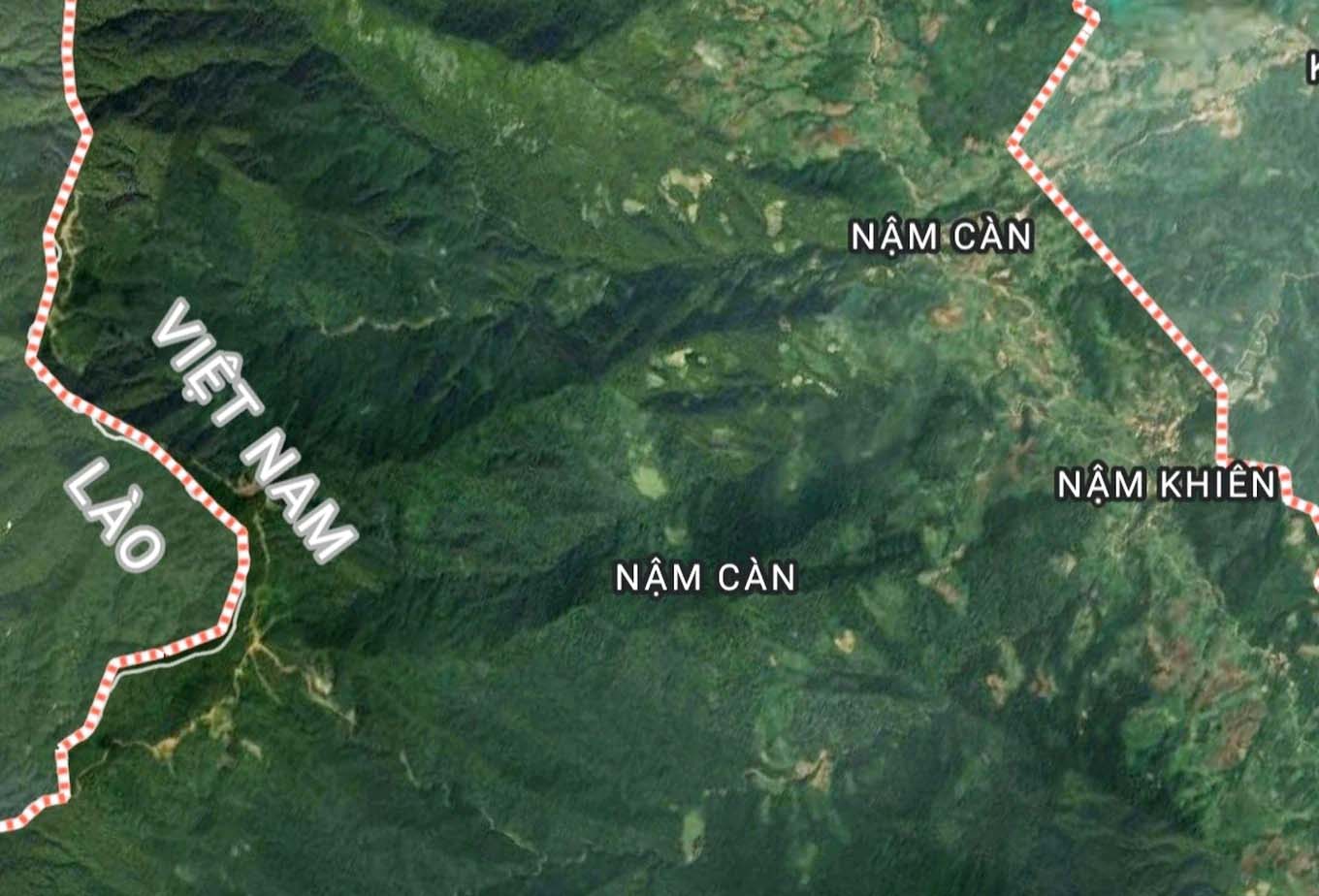 Nam Can commune, Ky Son district, Nghe An, where a traffic accident occurred, killing 6 people. Photo: Google Maps