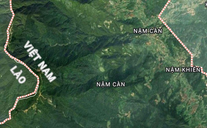 Nam Can commune, Ky Son district, Nghe An, where a traffic accident occurred, killing 6 people. Photo: Google Maps