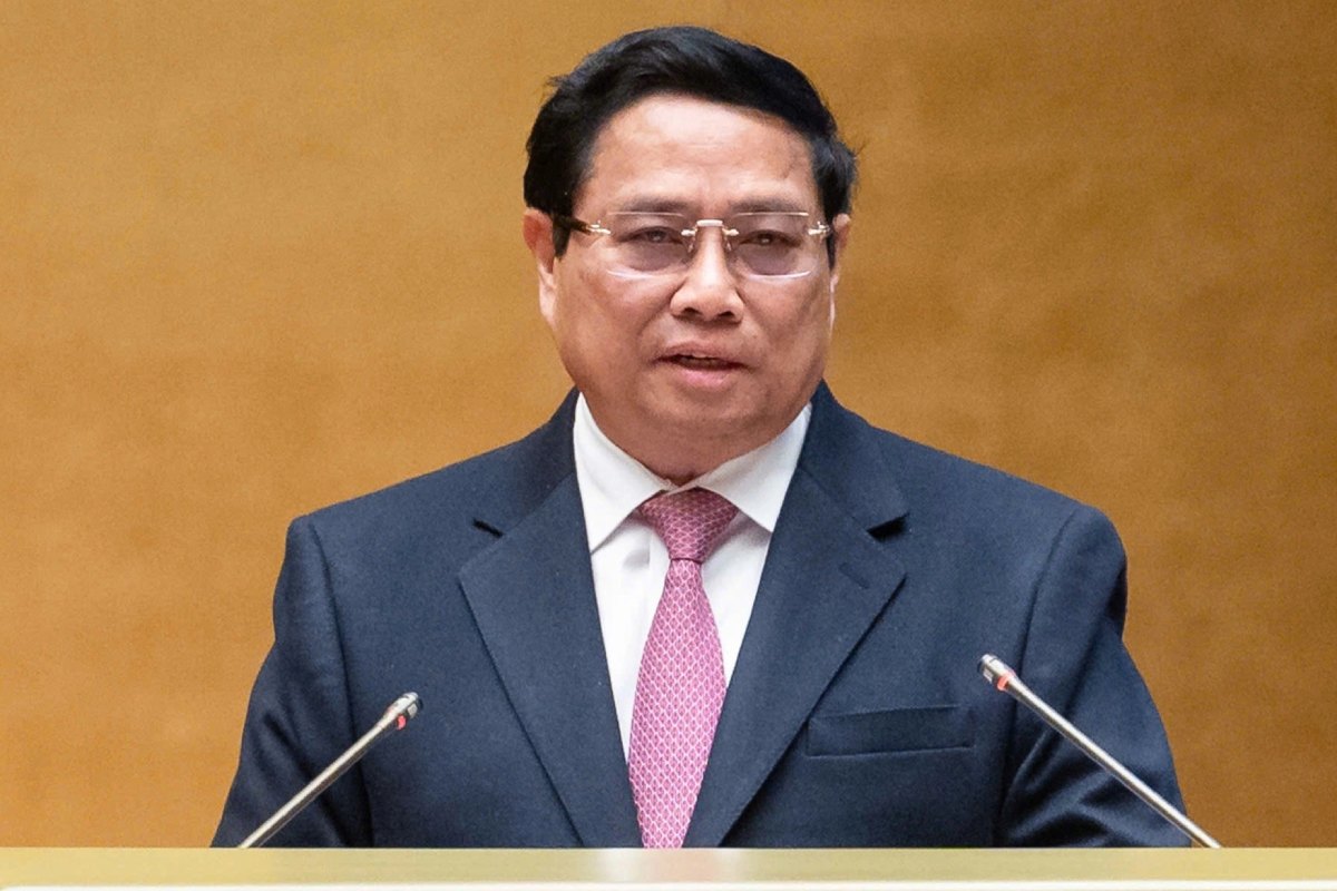 Prime Minister Pham Minh Chinh speaks at the National Conference on Breakthroughs in Science, Technology and Innovation. Photo: Pham Thang