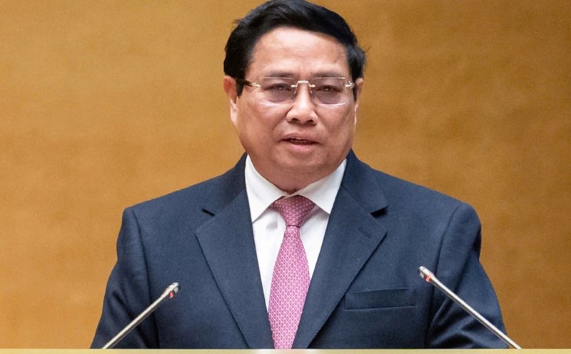 Prime Minister Pham Minh Chinh speaks at the National Conference on Breakthroughs in Science, Technology and Innovation. Photo: Pham Thang