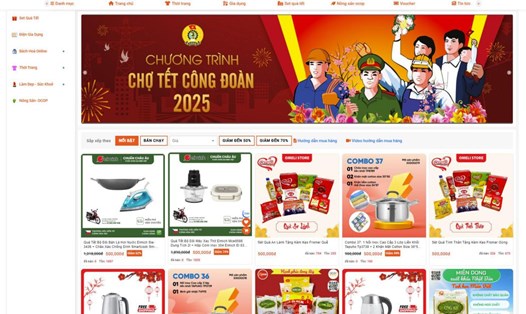 Chợ Tết Công đoàn trực tuyến. Ảnh: Hải Nguyễn