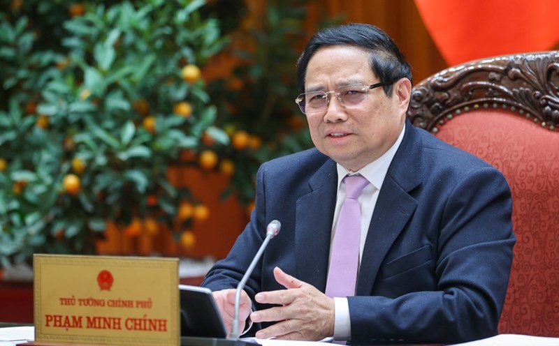 Prime Minister Pham Minh Chinh speaks at the 10th meeting of the Government Steering Committee on streamlining the apparatus. Photo: VGP/Nhat Bac