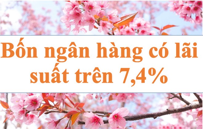 Lãi suất ngân hàng hôm nay 14.1: Bốn ngân hàng vượt 7,4%