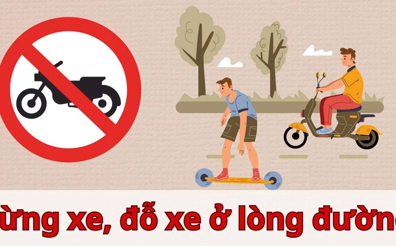 Fines for stopping and parking on the roadway causing traffic obstruction.