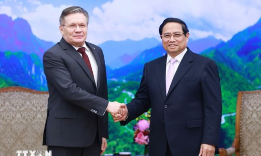 Thủ tướng Chính phủ Phạm Minh Chính tiếp ông Alexey Likhachev, Tổng Giám đốc Rosatom. Ảnh: TTXVN