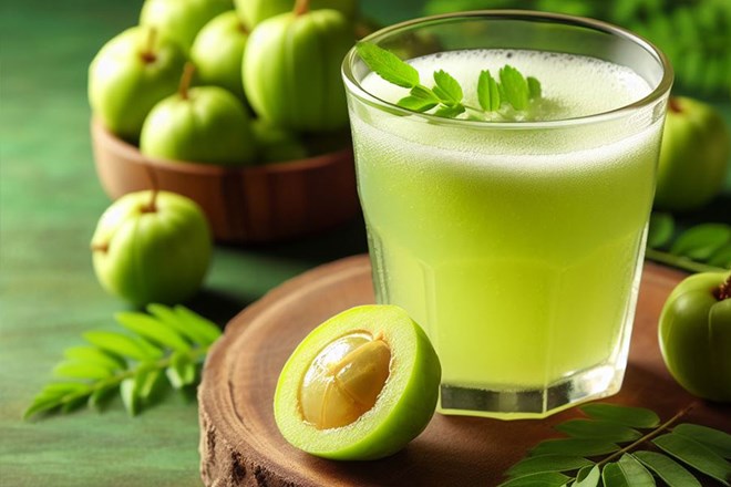 Gooseberry juice helps boost the body's immunity. Photo - AI: Ngoc Thuy