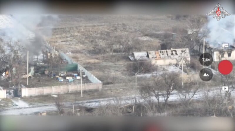 Russian soldiers and their reconnaissance UAVs identified and destroyed Ukrainian military defense positions in the area. Photo: Russian Defense Ministry