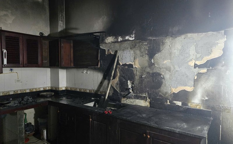 Scene of the house fire that destroyed many properties. Photo: Nguyen Truong