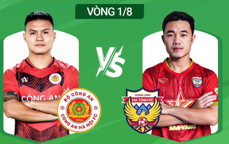 Hanoi Police team welcomes Hong Linh Ha Tinh in the 1/8 round of the 2024-2025 National Cup. Photo: FPT Play