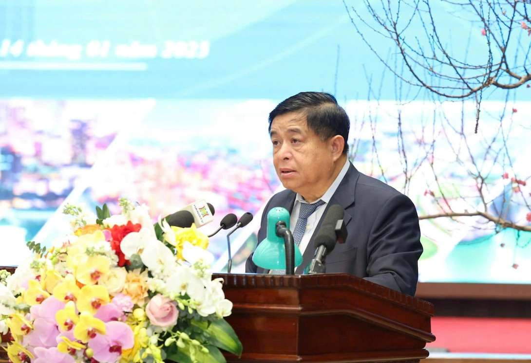 Bo truong Bo Ke hoach va Dau tu Nguyen Chi Dung phat bieu tai hoi nghi. Anh: MPI
