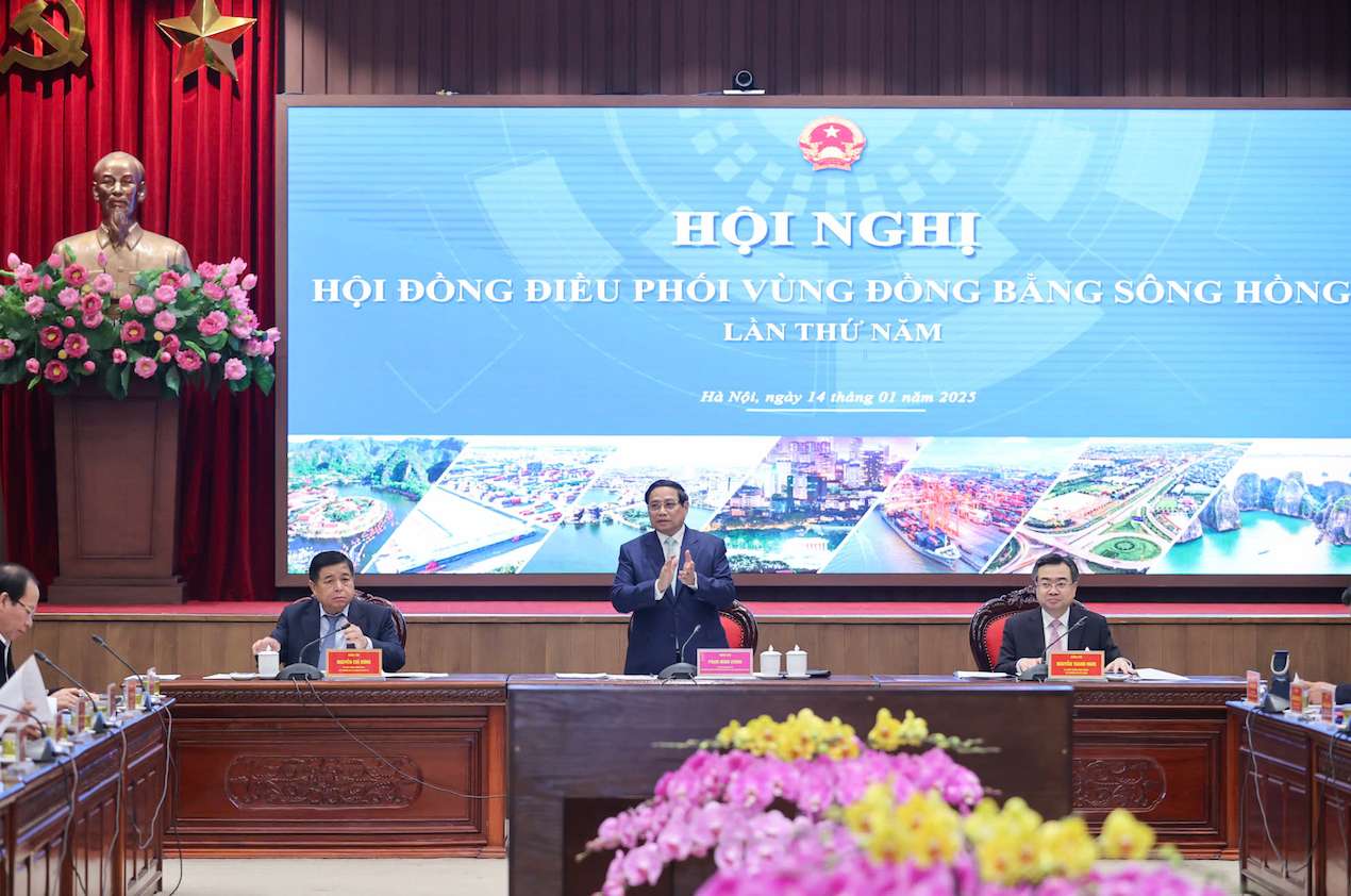 Hoi nghi lan thu 5 Hoi dong dieu phoi vung Dong bang song Hong (DBSH) va cong bo Quy hoach Thu do Ha Noi thoi ky 2021-2030, tam nhin den nam 2050, Dieu chinh Quy hoach chung Thu do Ha Noi den nam 2045, tam nhin den nam 2065. Anh: MPI