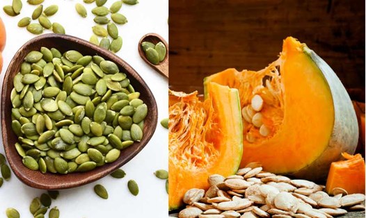 Hạt bí ngô không chỉ là một món ăn bổ dưỡng mà còn là thực phẩm tốt cho dành cho làn da. Đồ họa: Như Hạ
