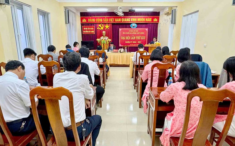 The Department of Standards, Metrology and Quality under the Department of Science and Technology of Ha Tinh has an officer who applied for early retirement. In the photo is the Congress of the 2024-2027 term of the Department of Standards, Metrology and Quality. Photo: Hoang Sinh
