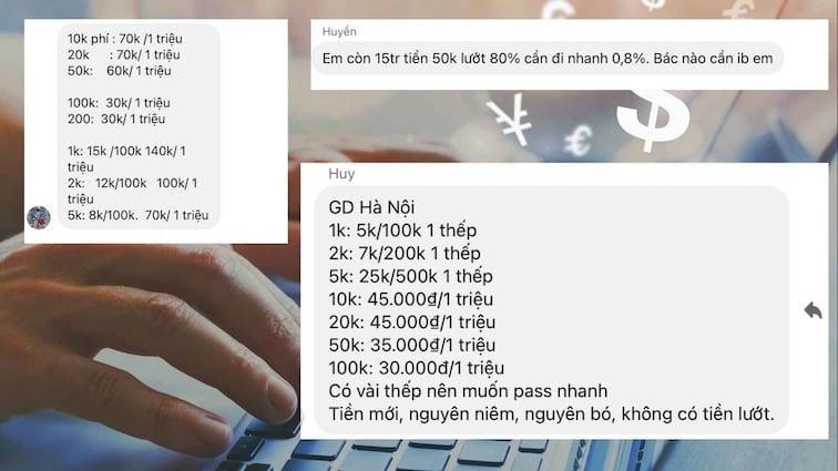 Lunar New Year is always the time when the demand for exchanging new money and small change for lucky money increases dramatically. Photo: Thanh Van
