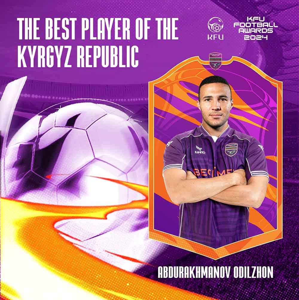 Binh Duong's foreign player Abdurakhmanov Odilzhon was honored in the 2024 Kyrgyzstan Silver Ball category. Photo: Binh Duong Club