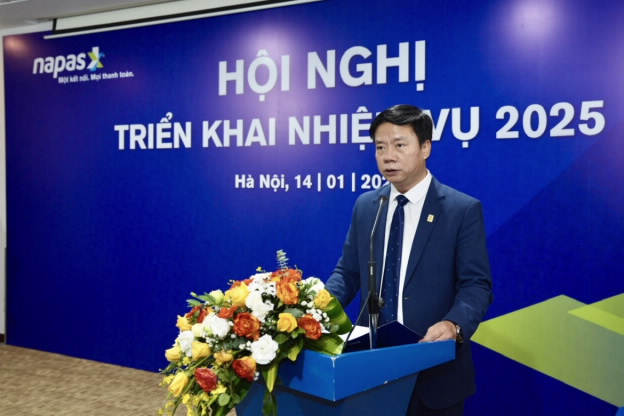 Buoc sang nam 2025, ong Nguyen Quang Minh, Tong Giam doc NAPAS, cho biet, NAPAS tap trung trien khai De an phat trien TTKDTM giai doan 2021-2025. Anh: SBV