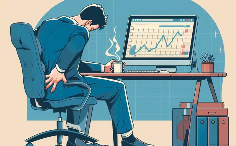 Sitting for long hours at a time can be harmful to your gut health. Photo - AI: Ngoc Thuy