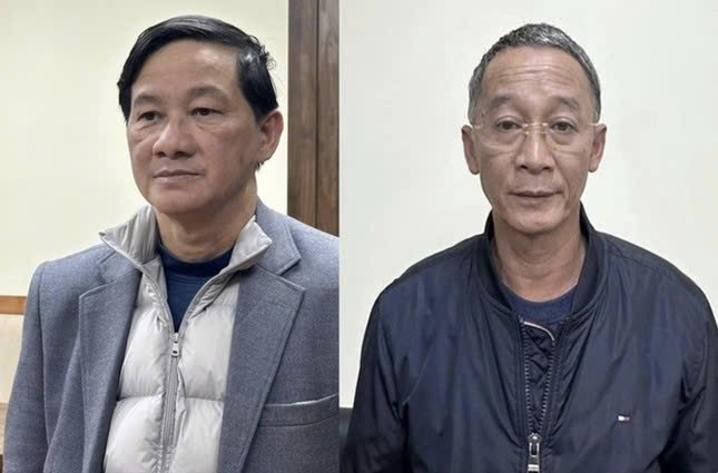 Cựu Bí thư Tỉnh ủy Lâm Đồng Trần Đức Quận (bên trái) và cựu Chủ tịch UBND tỉnh Lâm Đồng Trần Văn Hiệp (bên phải) sẽ hầu tòa cùng bị cáo Mai Tiến Dũng. Ảnh: Bộ Công an