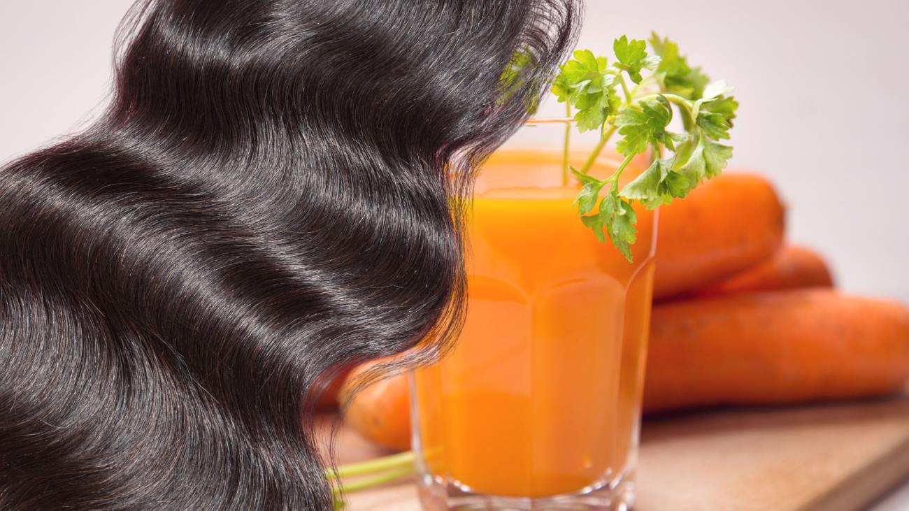 Carrot juice is good for hair. Graphics: Thanh Thanh
