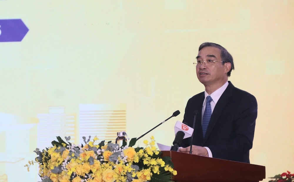 Mr. Le Trung Chinh, Chairman of Da Nang City People's Committee at the Workshop on Developing International Financial Centers in Vietnam. Photo: Nguyen Linh
