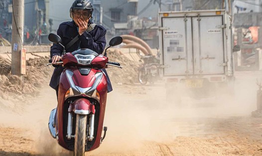 Ô nhiễm không khí từ những đại công trường ở Hà Nội. Ảnh: Tùng Giang