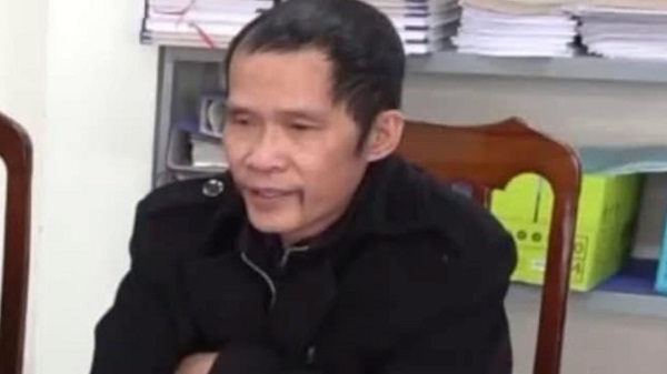 Đối tượng xuyên tạc Nghị định 168 trên mạng xã hội tại cơ quan công an. Ảnh: CA cung cấp