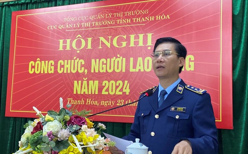 Mr. Lu Minh Thu before being dismissed from the position of Director of the Market Management Department of Thanh Hoa province. Photo: Tran Lam