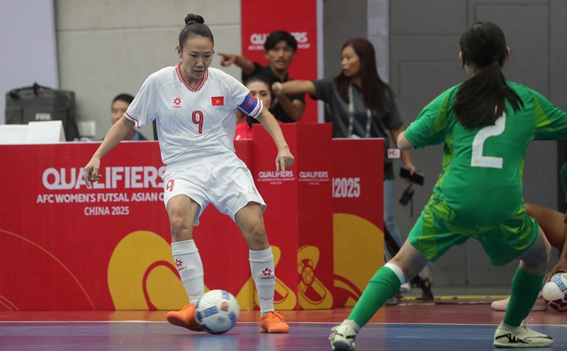 Vietnam women's futsal team won 21-0 against Macau (China). Photo: MFF