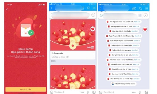 Gửi lì xì trực tuyến đang là một hình thức được ưa chuộng trong dịp Tết. Ảnh: PHAN CÚC - ĐÌNH TRƯỜNG